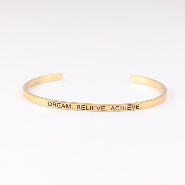 bangle dream believe achieve gold color 316l stainless steel bar positive inspirational quote cuff mantra bracelets for women, Black
bangle dream believe achieve gold color 316l stainless steel bar positive inspirational quote cuff mantra bracelets for women, Black