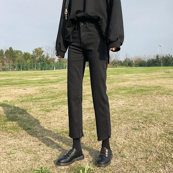 autumn women high waist loose straight jeans female denim streetwear cropped trousers lady students slim wide legs length pants women's, Blue
autumn women high waist loose straight jeans female denim streetwear cropped trousers lady students slim wide legs length pants women's, Blue