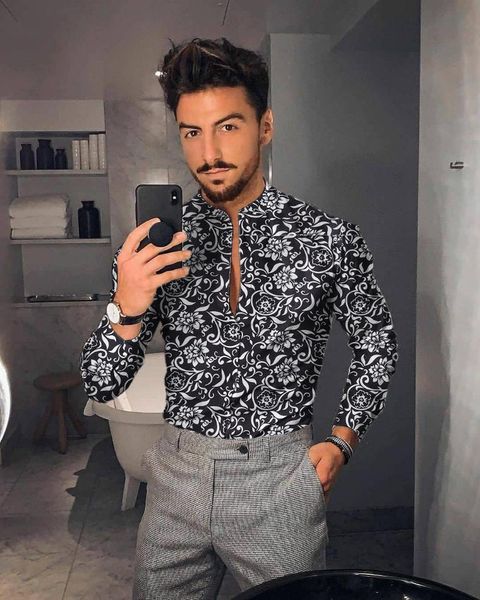 men's casual shirts wholesale 2021 shirt for men clothing social male blouse hawaiian long sleeve cardigan blouses and button up luxury, White;black
men's casual shirts wholesale 2021 shirt for men clothing social male blouse hawaiian long sleeve cardigan blouses and button up luxury, White;black