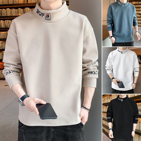 men's long sved t-shirt half high collar embroidery casual 2021 autumn and winter bottoming shirt double-sided veet sweater men's, Black
men's long sved t-shirt half high collar embroidery casual 2021 autumn and winter bottoming shirt double-sided veet sweater men's, Black