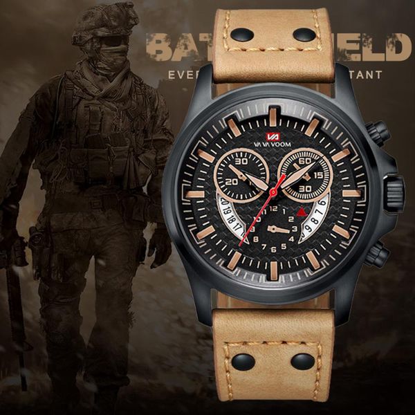 wristwatches vava voom luxury men watch fashion casual sport waterproof leather quartz date military relogio masculino drop, Slivery;brown
wristwatches vava voom luxury men watch fashion casual sport waterproof leather quartz date military relogio masculino drop, Slivery;brown