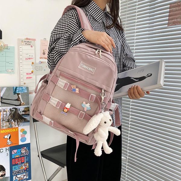 backpack college style sweet and cute girl student schoolbag all-match solid color casual large-capacity
backpack college style sweet and cute girl student schoolbag all-match solid color casual large-capacity