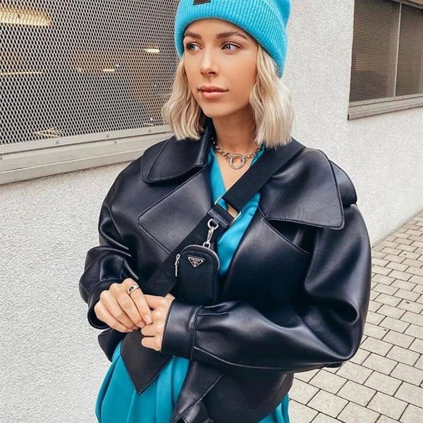 women's leather & faux zcsmll 2021 autumn european and american style pu jacket lapel handsome motorcycle hipster, Black
women's leather & faux zcsmll 2021 autumn european and american style pu jacket lapel handsome motorcycle hipster, Black