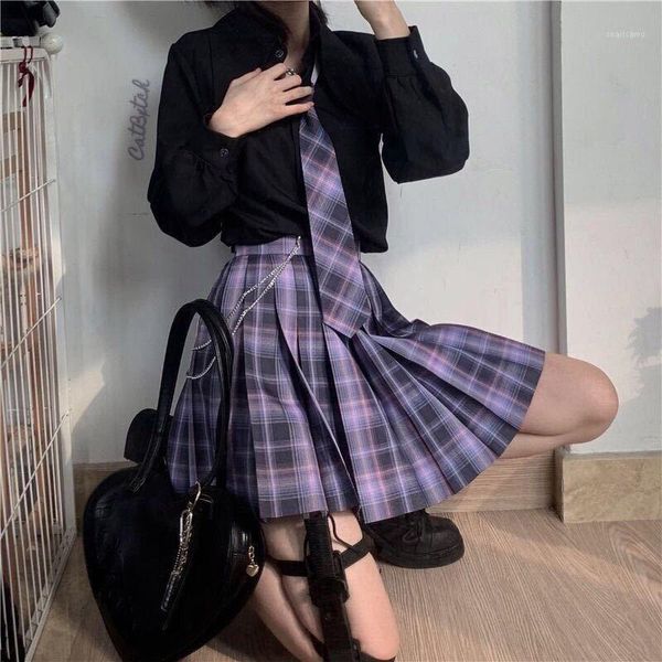 skirts harajuku streetwear plaid purple skirt women punk fashion high waist a-line pleated femme, Black
skirts harajuku streetwear plaid purple skirt women punk fashion high waist a-line pleated femme, Black