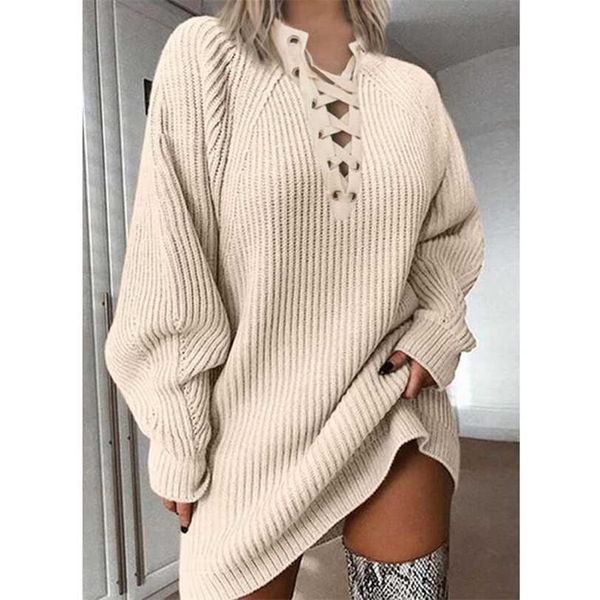 autumn winter sweater dress solid color v neck lace up knitted mini casual loose elegant thick warm es 211122, Black;gray
autumn winter sweater dress solid color v neck lace up knitted mini casual loose elegant thick warm es 211122, Black;gray