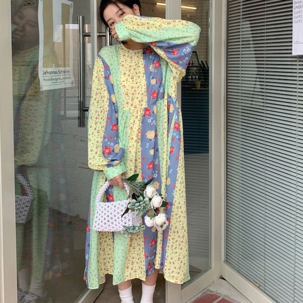 women hit color small floral pleated dress round neck long puff sleeve loose fashion casual spring summer 16f0750 210510, Black;gray
women hit color small floral pleated dress round neck long puff sleeve loose fashion casual spring summer 16f0750 210510, Black;gray