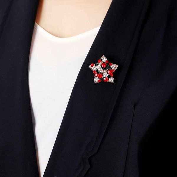 inlaid with diamond star suit pin jewelry creative gift brooch, Gray
inlaid with diamond star suit pin jewelry creative gift brooch, Gray