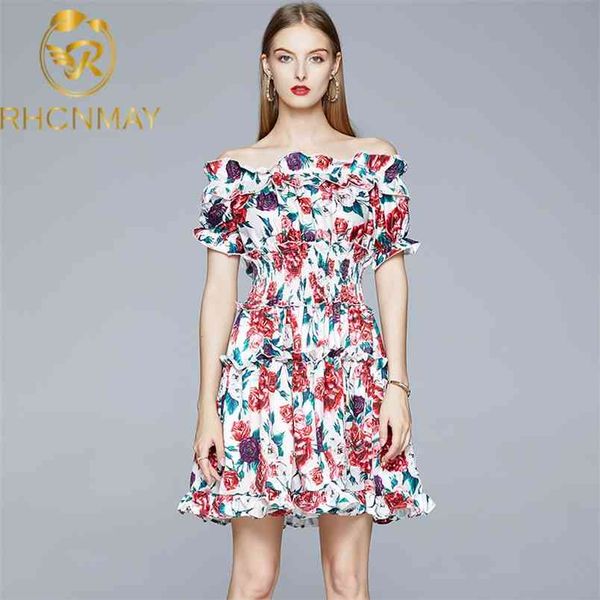 designer runway women's summer dress off the shoulder elastic waist floral print elegant mini es ladies short 210506, Black;gray
designer runway women's summer dress off the shoulder elastic waist floral print elegant mini es ladies short 210506, Black;gray