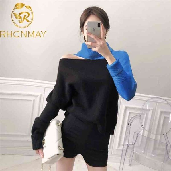women's irregular sweater autumn winter contrast color turtleneck pullovers female off shoulder loose jumper fashion 210520, White;black
women's irregular sweater autumn winter contrast color turtleneck pullovers female off shoulder loose jumper fashion 210520, White;black