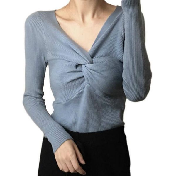women's sweaters fashion solid color long sleeve v-neck knit casual pullover knotted, White;black
women's sweaters fashion solid color long sleeve v-neck knit casual pullover knotted, White;black