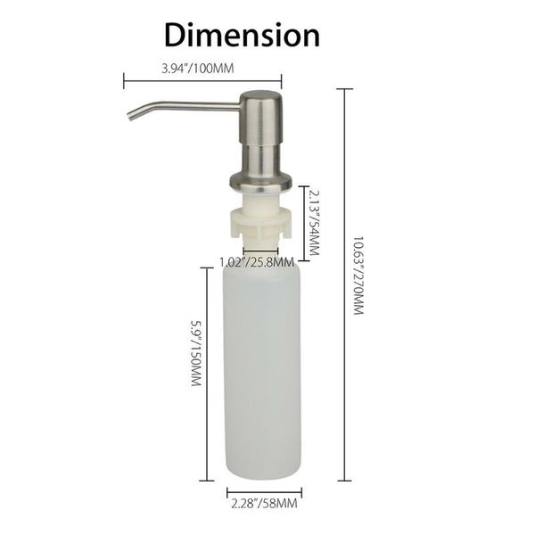 bathroom soap hand 300ml stainless steel dispenser kitchen sink liquid pumps bottle dc156 outdoor gadgets
bathroom soap hand 300ml stainless steel dispenser kitchen sink liquid pumps bottle dc156 outdoor gadgets