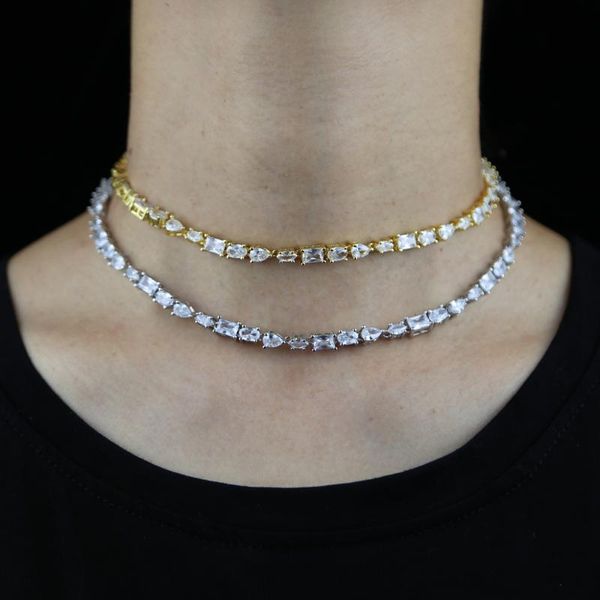 chains fashion iced out bling 5a cz paved geometric various shaped cubic zirconia tennis chain choker necklace for women, Silver
chains fashion iced out bling 5a cz paved geometric various shaped cubic zirconia tennis chain choker necklace for women, Silver