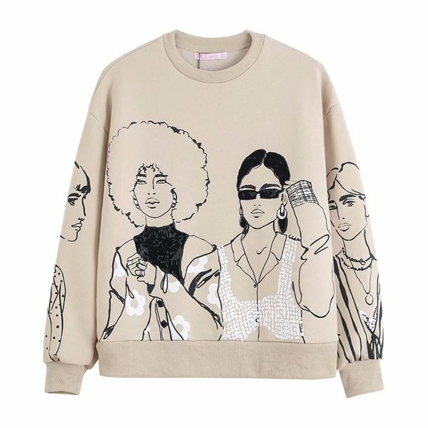 women sweatshirts beautiful girls printed long sleeves o-neck chic lady fashion casual woman pullover hoodie 211027, Black
women sweatshirts beautiful girls printed long sleeves o-neck chic lady fashion casual woman pullover hoodie 211027, Black