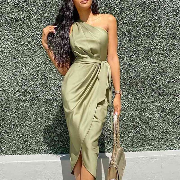 spring summer one shoulder satin ruched design sashes party sleeveless bodycon split midi dress, Black;gray
spring summer one shoulder satin ruched design sashes party sleeveless bodycon split midi dress, Black;gray