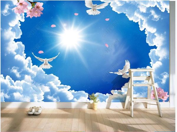 wallpapers custom zenith mural 3d ceiling murals wallpaper for walls 3 d simple blue sky white clouds, sun pigeon, wall paper
wallpapers custom zenith mural 3d ceiling murals wallpaper for walls 3 d simple blue sky white clouds, sun pigeon, wall paper