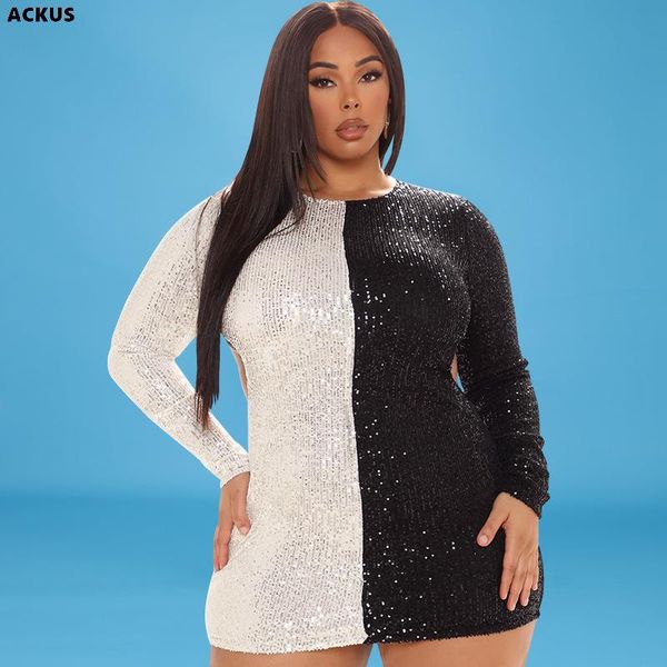 plus size dresses ackus women dress patchwork sequins side hollow out stretcy bodycon night club party vestidos autumn 2021
plus size dresses ackus women dress patchwork sequins side hollow out stretcy bodycon night club party vestidos autumn 2021