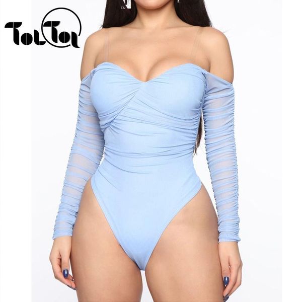 women's jumpsuits & rompers off shouder bodysuit summer blue ruched long sleeve romper slash neck chic pleated mech women party bodysui, Black;white
women's jumpsuits & rompers off shouder bodysuit summer blue ruched long sleeve romper slash neck chic pleated mech women party bodysui, Black;white