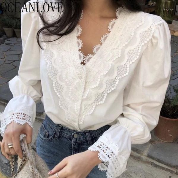 lace white women blouses spring v neck elegant 2021 korean shirts office ladies solid blusas mujer puff sleeve women's &
lace white women blouses spring v neck elegant 2021 korean shirts office ladies solid blusas mujer puff sleeve women's &