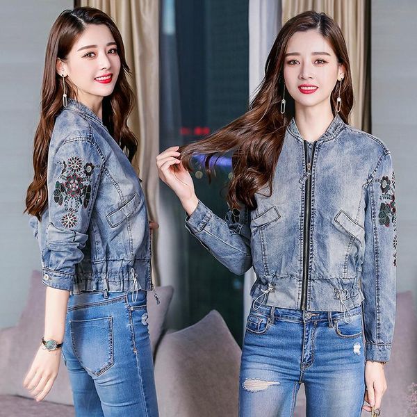 women's jackets denim jacket spring and autumn 2021 embroidery shirt fashion slim coat female wild clothing, Black;brown
women's jackets denim jacket spring and autumn 2021 embroidery shirt fashion slim coat female wild clothing, Black;brown