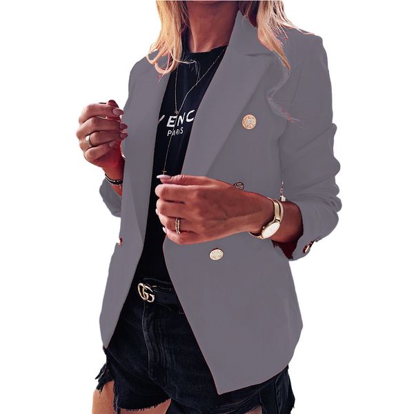 fashionable ladies suit autumn and winter lapel solid color blazer temperament coat female, White;black
fashionable ladies suit autumn and winter lapel solid color blazer temperament coat female, White;black