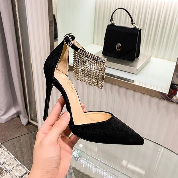 sandals customized large size women's shoes 2021 fringed rhinestone high heels female stiletto pointed toe, Black
sandals customized large size women's shoes 2021 fringed rhinestone high heels female stiletto pointed toe, Black
