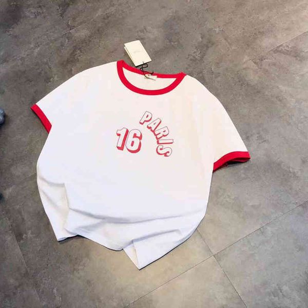 2022 factory wholesale new high version summer aging women's contrast color collar short sleeve printed letters loose casual t-shirt to, White
2022 factory wholesale new high version summer aging women's contrast color collar short sleeve printed letters loose casual t-shirt to, White