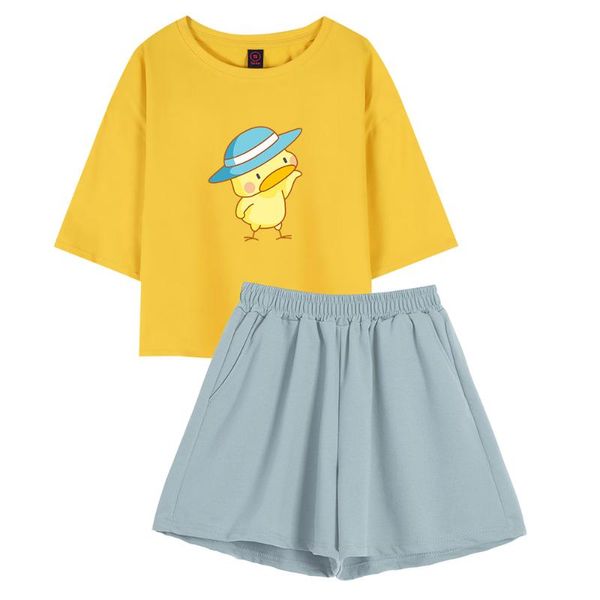 women's shorts kawaii yellow duck t shirt cotton harajuku crop vintage casual outdoors clothes go with for women sets cute shirts, White;black
women's shorts kawaii yellow duck t shirt cotton harajuku crop vintage casual outdoors clothes go with for women sets cute shirts, White;black
