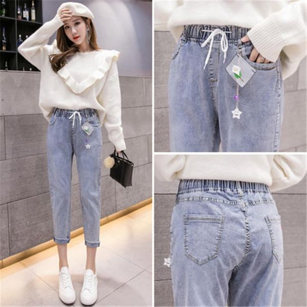 stretch ladies jeans 2021 spring autumn harlan nine-point woman pants pencil feet slim solid color korean version women's, Blue
stretch ladies jeans 2021 spring autumn harlan nine-point woman pants pencil feet slim solid color korean version women's, Blue