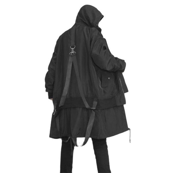 men's jackets winter men back ribbons fake two piece long jacket techwear street punk hip hop hooded cloak oversized coat chaquetas hom, Black;brown
men's jackets winter men back ribbons fake two piece long jacket techwear street punk hip hop hooded cloak oversized coat chaquetas hom, Black;brown