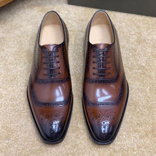men genuine leather formal shoes brogue elegant classic business wedding social mens dress, Black
men genuine leather formal shoes brogue elegant classic business wedding social mens dress, Black