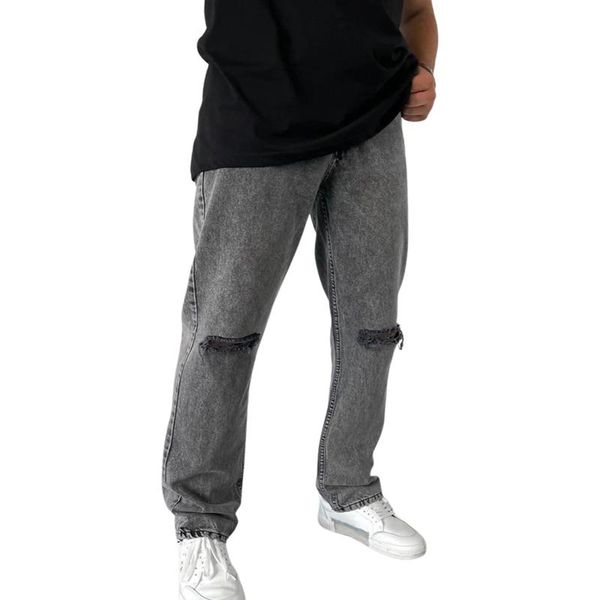 men's jeans men dernim gray hole hollow out ripped solid color male casual straight fashion chic streetwear bottoms, Blue
men's jeans men dernim gray hole hollow out ripped solid color male casual straight fashion chic streetwear bottoms, Blue