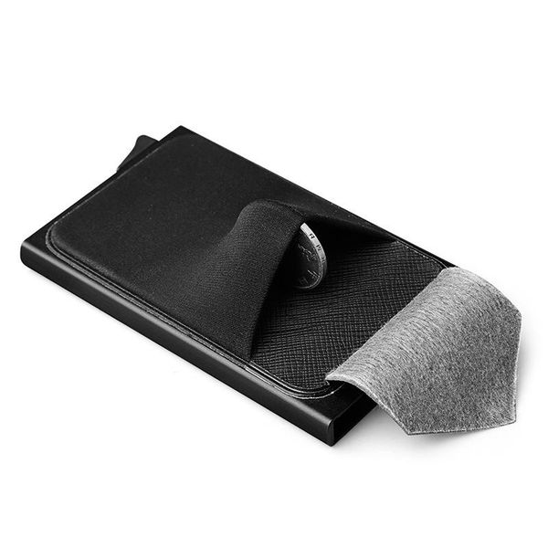 card holders style automatic leather holder men metal aluminum alloy business id multifunction cardholder mini slim wallet, Brown;gray
card holders style automatic leather holder men metal aluminum alloy business id multifunction cardholder mini slim wallet, Brown;gray
