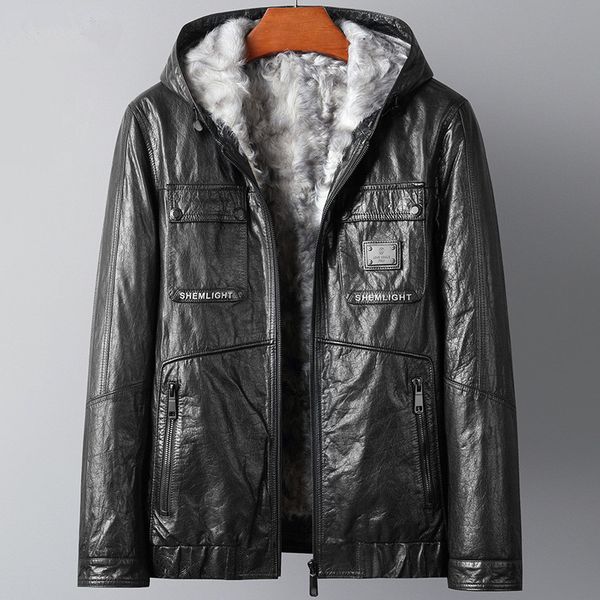 winter genuine leather jacket mens real lambswool fur warm jackets hooded biker coat zipper thickening outerwear overcoat plus size black w
winter genuine leather jacket mens real lambswool fur warm jackets hooded biker coat zipper thickening outerwear overcoat plus size black w