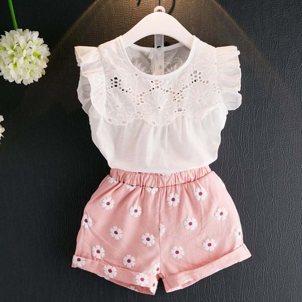 girls clothing sets summer vest two piece sleeveless children fashion clothes suit casual flower outfits 2 7y, White
girls clothing sets summer vest two piece sleeveless children fashion clothes suit casual flower outfits 2 7y, White
