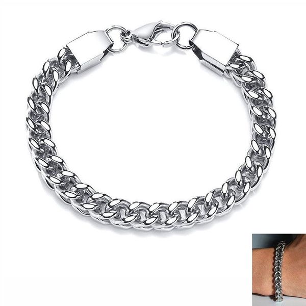 link, chain trendy bracelets for men stainless steel charm 8mm color curb link bracelet personalized hip hop punk cuff, Black
link, chain trendy bracelets for men stainless steel charm 8mm color curb link bracelet personalized hip hop punk cuff, Black