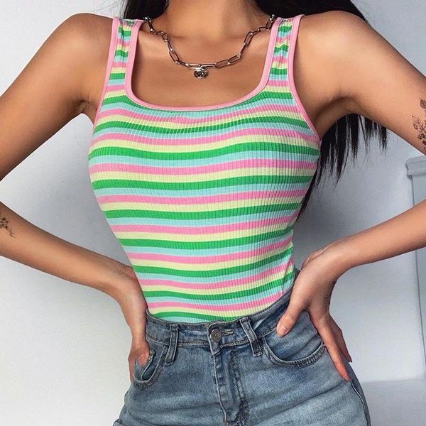 women's tanks & camis fanco 2021 summer striped u-neck fashion casual cotton small vest color stripes, White
women's tanks & camis fanco 2021 summer striped u-neck fashion casual cotton small vest color stripes, White