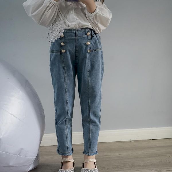 3-8 y baby girls jeans 2021 spring autumn kids korean casual solid denim pants fashion buttons elasticity slim, Blue
3-8 y baby girls jeans 2021 spring autumn kids korean casual solid denim pants fashion buttons elasticity slim, Blue