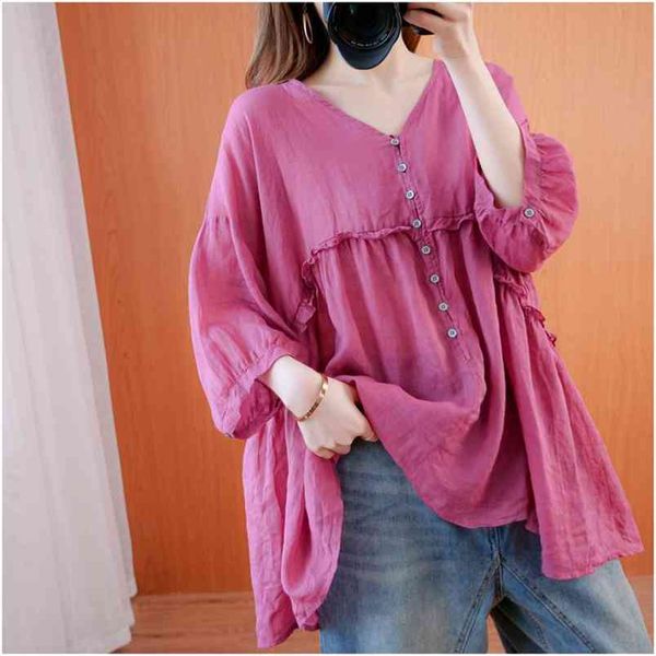 spring summer arts style women loose v-neck shirts all-matched casual half sleeve cotton linen vintage blouses big size m09 210512, White
spring summer arts style women loose v-neck shirts all-matched casual half sleeve cotton linen vintage blouses big size m09 210512, White