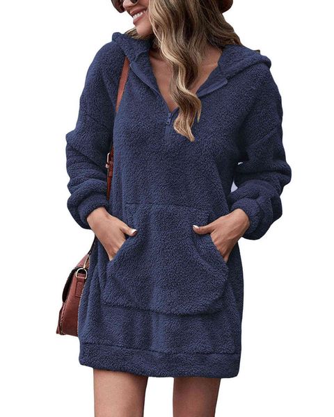 2021 new cross-border autumn and winter women's wear double-sided velvet hooded loose zipper plush pocket sweater coat, Black
2021 new cross-border autumn and winter women's wear double-sided velvet hooded loose zipper plush pocket sweater coat, Black