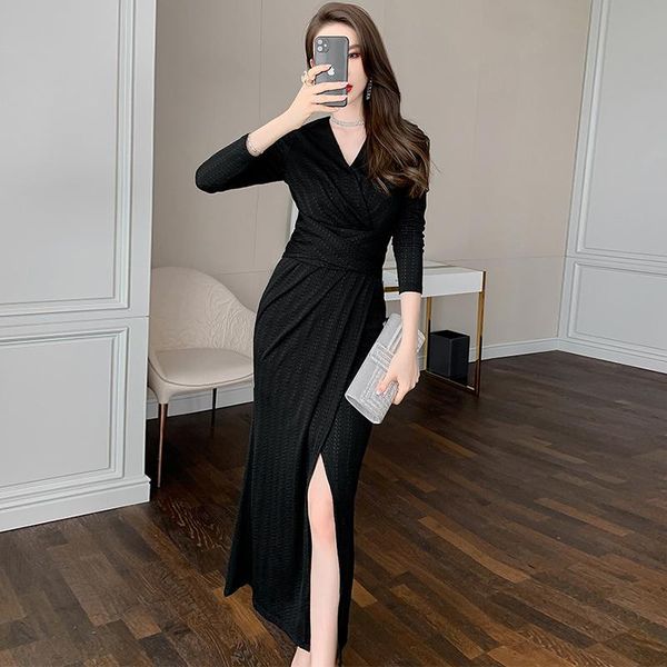 casual dresses fashion women french retro v-neck long sleeve maxi mermaid party dress elegant robe coffee break folds lace-up wrap female, Black;gray
casual dresses fashion women french retro v-neck long sleeve maxi mermaid party dress elegant robe coffee break folds lace-up wrap female, Black;gray