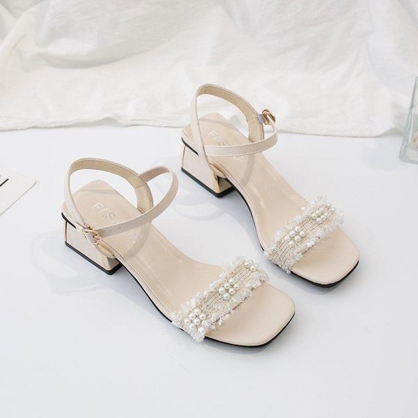 dress shoes 2021 pearl square toe women sandals mid heels summer buckle strap sandalias mujer sandale femme ks-1002, Black
dress shoes 2021 pearl square toe women sandals mid heels summer buckle strap sandalias mujer sandale femme ks-1002, Black