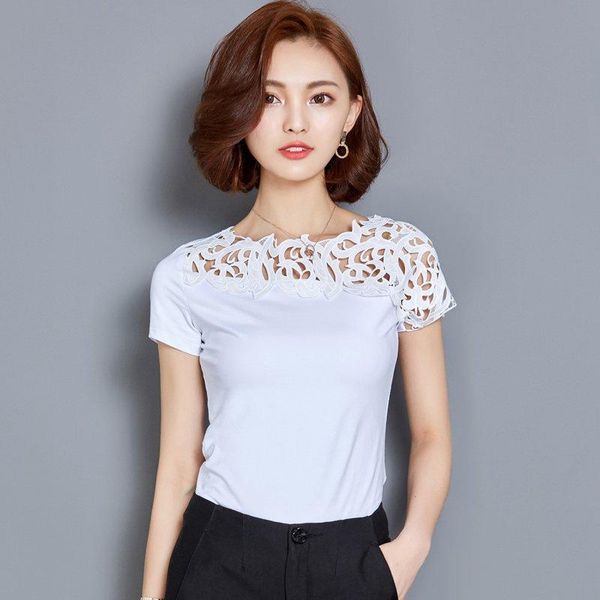 women's blouses & shirts fashion floral lace blouse red chiffon summer short sleeve women hollow ladies plus size, White
women's blouses & shirts fashion floral lace blouse red chiffon summer short sleeve women hollow ladies plus size, White