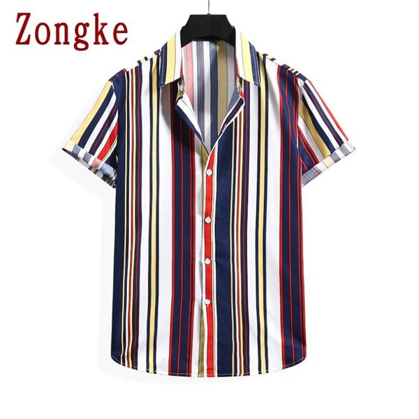 men's casual shirts zongke striped for men clothing short sleeve hawaii shirt man summer clothes -2xl 2021 arrivals, White;black
men's casual shirts zongke striped for men clothing short sleeve hawaii shirt man summer clothes -2xl 2021 arrivals, White;black