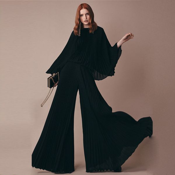 women's jumpsuits & rompers european station autumn and winter women's round neck bat sleeve black full pleat temperament wide foo, Black;white
women's jumpsuits & rompers european station autumn and winter women's round neck bat sleeve black full pleat temperament wide foo, Black;white