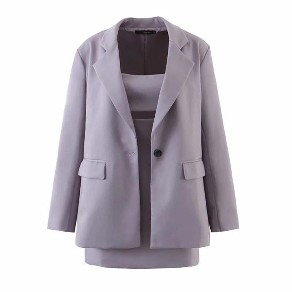 women's suits & blazers 2021 loose women blazer and cami mini dress sets two pieces ol single button jacket purple formal outfits sprin, White;black
women's suits & blazers 2021 loose women blazer and cami mini dress sets two pieces ol single button jacket purple formal outfits sprin, White;black