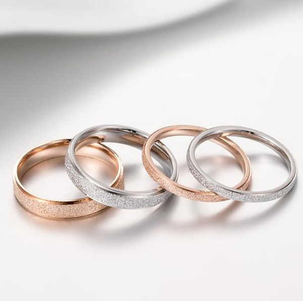 simple brand rings pearl sand ring extremely fine titanium steel rose gold ring frosted couples wedding ring, Silver
simple brand rings pearl sand ring extremely fine titanium steel rose gold ring frosted couples wedding ring, Silver