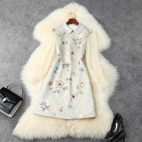 casual dresses european and american women's wear 2021 winter style long sleeve shirt beaded doll collar fashionable jacquard dress, Black;gray
casual dresses european and american women's wear 2021 winter style long sleeve shirt beaded doll collar fashionable jacquard dress, Black;gray