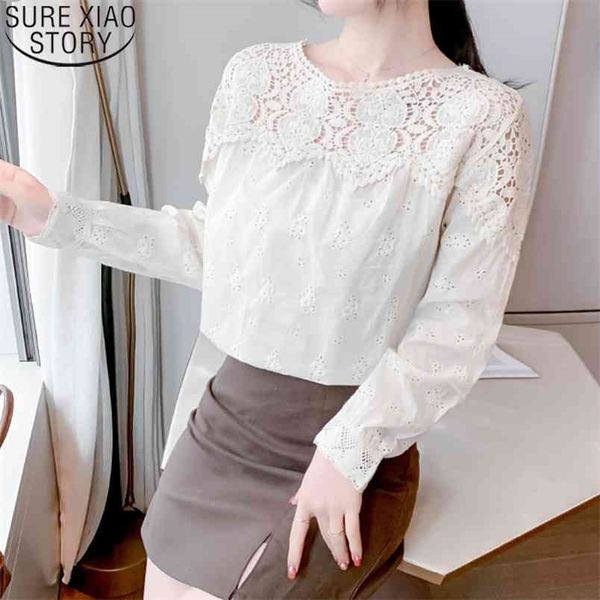 spring elegant apricot blouse women lace hollow out vintage clothes o-neck causal long sleeve blusas 13209 210506, White
spring elegant apricot blouse women lace hollow out vintage clothes o-neck causal long sleeve blusas 13209 210506, White