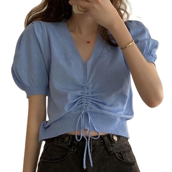 drawstring thin knitted t shirt women casual clothes 2021 summer short sleeve v-neck tee female soft woman tshirts women's t-shirt, White
drawstring thin knitted t shirt women casual clothes 2021 summer short sleeve v-neck tee female soft woman tshirts women's t-shirt, White