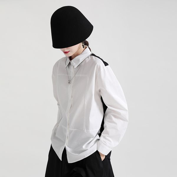 retro japanese black and white stitching shirts womens 2021 new fashion style loose blouse long-sleeved blusas
retro japanese black and white stitching shirts womens 2021 new fashion style loose blouse long-sleeved blusas